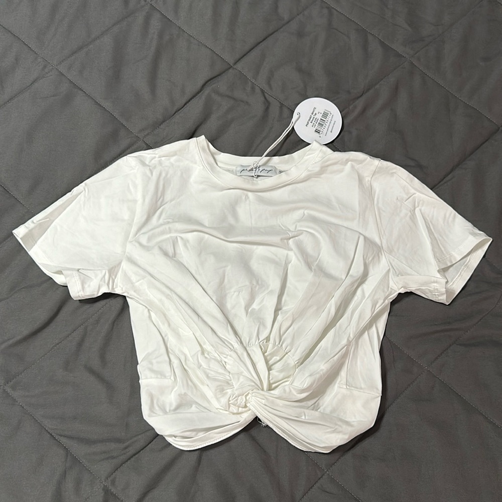 Petal & Pup White Crop Shirt